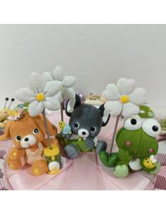 Torta bomboniera animaletti del prato a calamita 2