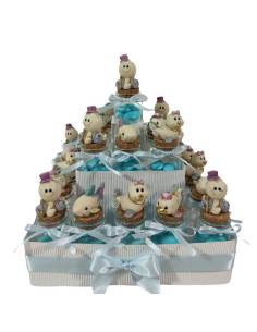 Bomboniere Battesimo maschio vasetti portaconfetti animaletti tema mare