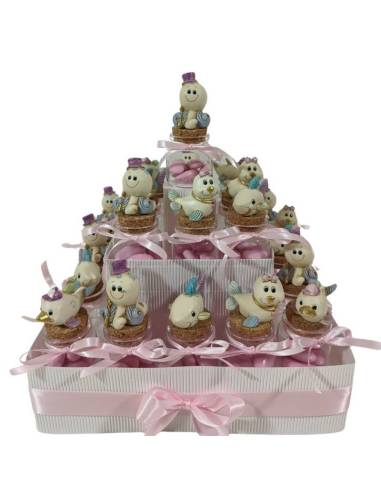 Bomboniere Battesimo bimba animaletti barattoli portaconfetti tema mare
