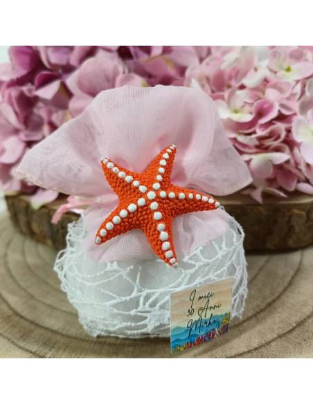 Sacchetti bomboniere tema mare calamite stella marina