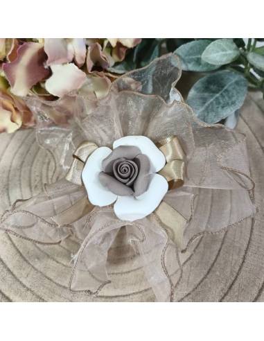 Bomboniere Matrimonio fiore in ceramica capodimonte bicolore