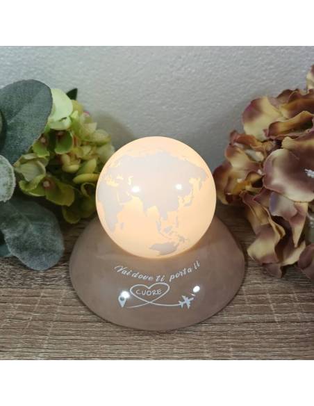 Bomboniere tema viaggio mappamondo lampada luce led | Sindy Bomboniere