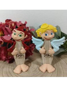 Bomboniere Battesimo Madrhélen angelo e diavoletto