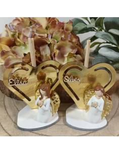 Bomboniere Comunione profumatore angeli su cuore frase