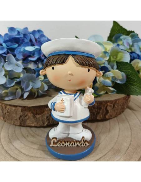 Bomboniere Comunione maschio marinaio Madrhélen nome personalizzato in legno