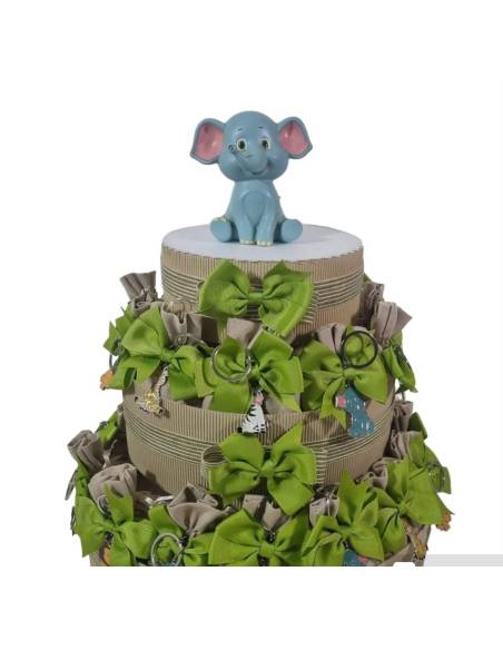 Bomboniere Savana sacchetti con portachiavi animaletti