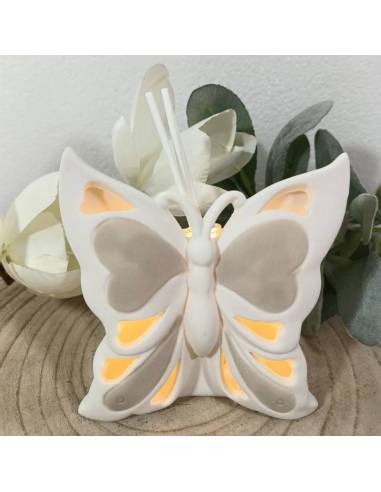 Profumatore ambiente luce led farfalle bomboniere in ceramica