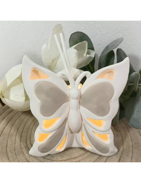 Profumatore ambiente luce led farfalle bomboniere in ceramica