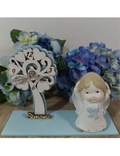 Bomboniere Battesimo personalizzate orologio albero della vita angeli