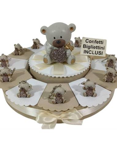 Torta nascita battesimo orsetti portachiavi