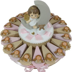 Torta bomboniere Battesimo Nascita angioletti calamite