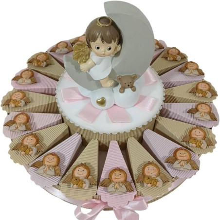 Torta bomboniere Battesimo Nascita angioletti calamite