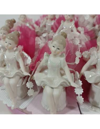 Torta bomboniere ballerine in porcellana lucida su campane | Sindy Bomboniere