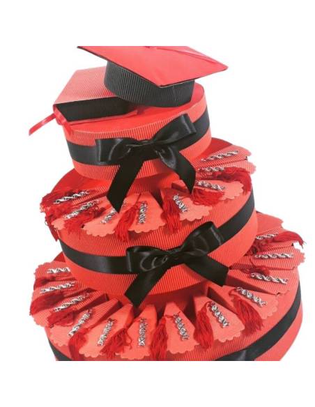 BOMBONIERE LAUREA TORTA DNA con nappina rossa medicina PORTA CONFETTI SPEDIZIONE INCLUSA LAUREA