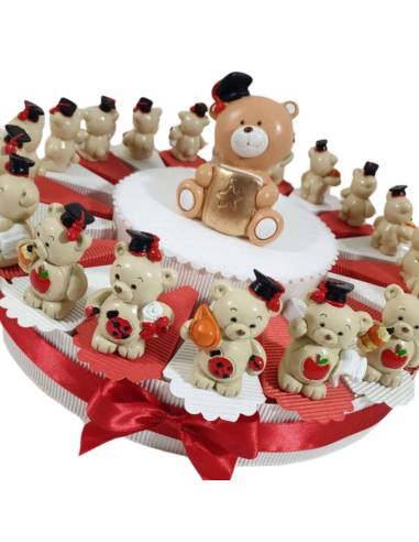 Torta bomboniere laurea orsetto con tocco statuetta