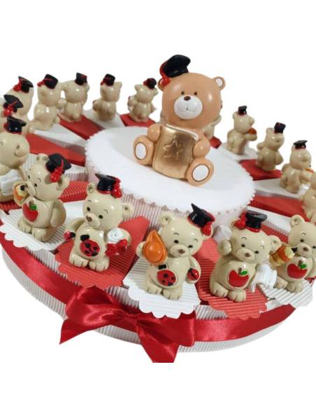 Torta bomboniere laurea orsetto con tocco statuetta