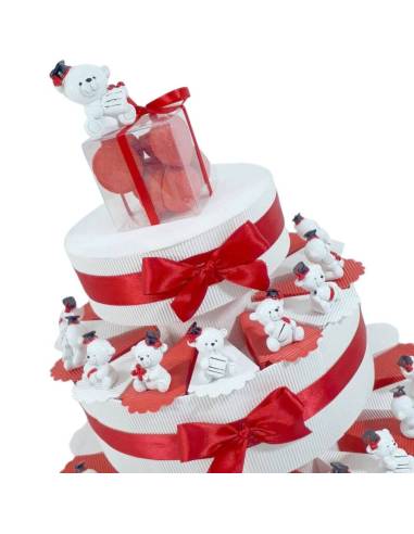 TORTA BOMBONIERA laurea con orsetti in 4 diverse varianti spedizione inclusa