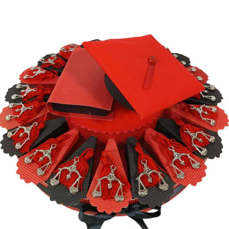 Torta bomboniera per laurea giurisprudenza legge con bilancia con nappina