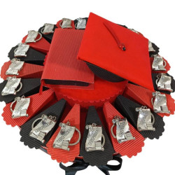 TORTA BOMBONIERA per laurea porta confetti pergamena portachiavi Giurisprudenza spedizione inclusa
