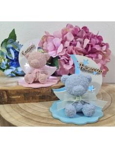 Bomboniere Battesimo particolari orsetto mezzaluna luce led nome personalizzato