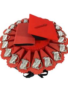 TORTA BOMBONIERA per laurea porta confetti pergamena portachiavi Ingegneria spedizione inclusa