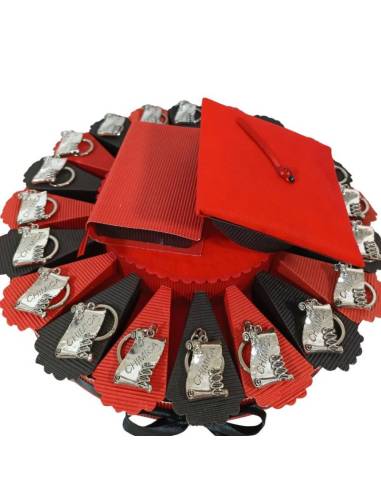 TORTA BOMBONIERA per laurea porta confetti pergamena portachiavi Chimica spedizione inclusa