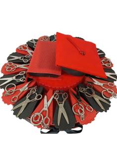 Torta porta bomboniere per eventi  laurea con forbici portachiavi