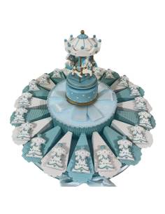 Idee Battesimo bimbo giostra con cavalli torta bomboniere