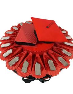 Torta con tastiere con nappina per laurea in ingegneria informatica con tocco e tesi