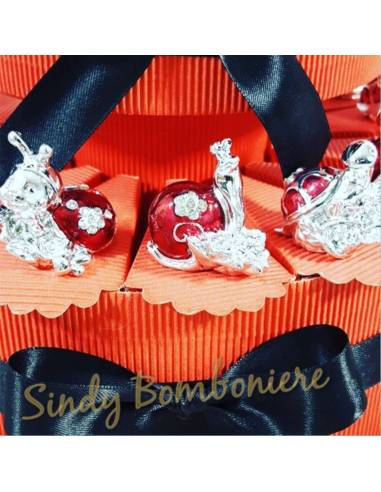 BOMBONIERE LAUREA LUMACA TARTARUGA COCCINELLA rosse SPEDIZIONE INCLUSA