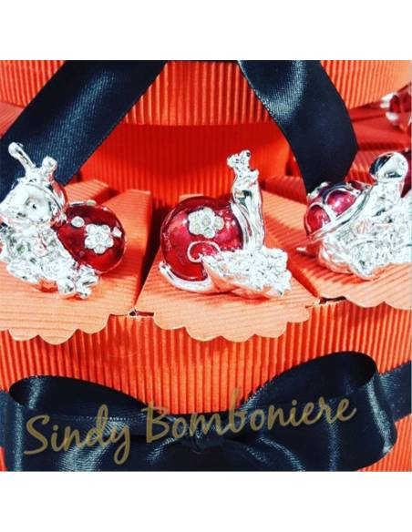 BOMBONIERE LAUREA LUMACA TARTARUGA COCCINELLA rosse SPEDIZIONE INCLUSA