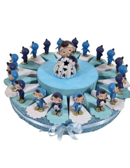 Torta bomboniere battesimo bimbo sub statuetta