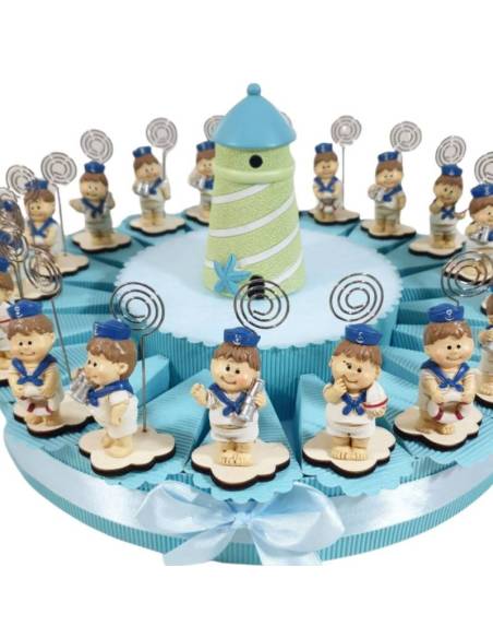 Torta bomboniere Battesimo marinaio portafoto