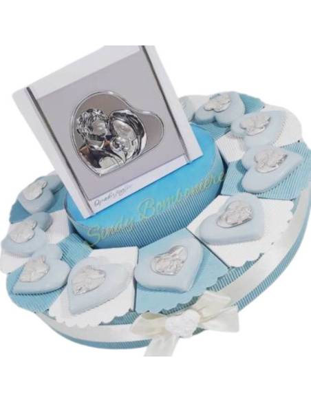 Torta bomboniera Sacra Famiglia Battesimo bimbo