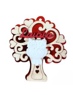 Bomboniere laurea albero della vita calamita gessetto bianco e scritta in legno