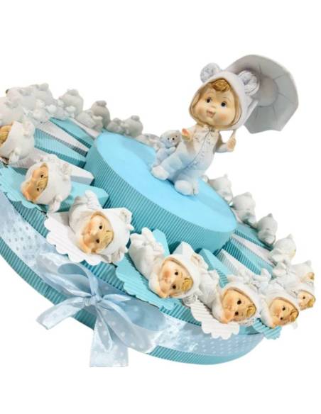 Torta bomboniera maschietto bebè sdraiato con tutina