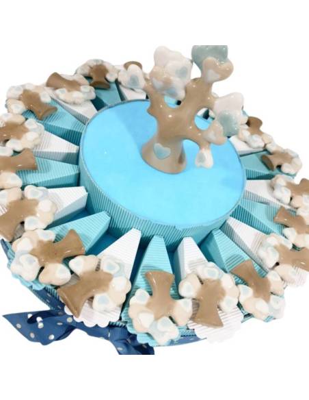 Torta bomboniere albero della vita porcellana maschietto