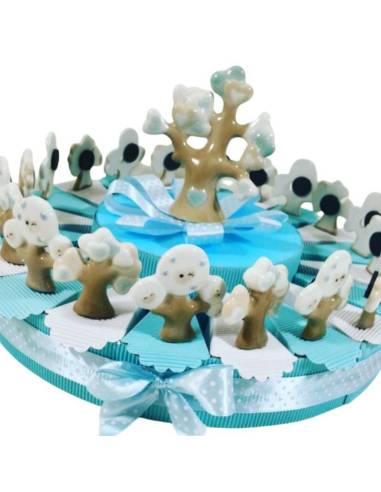 Torta  bomboniere Battesimo albero della vita in ceramica