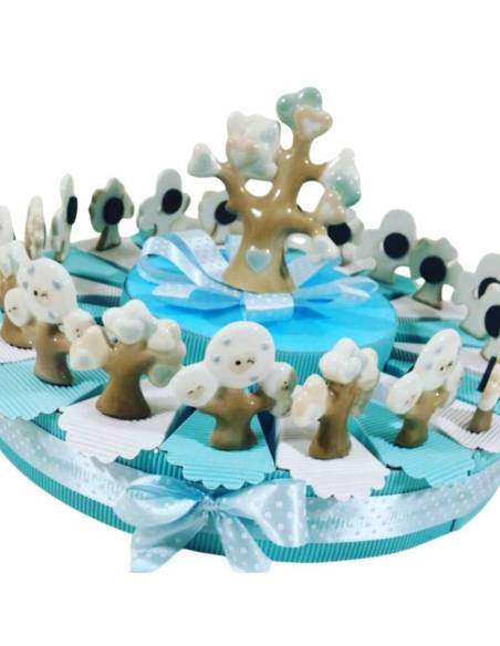 Torta  bomboniere Battesimo albero della vita in ceramica