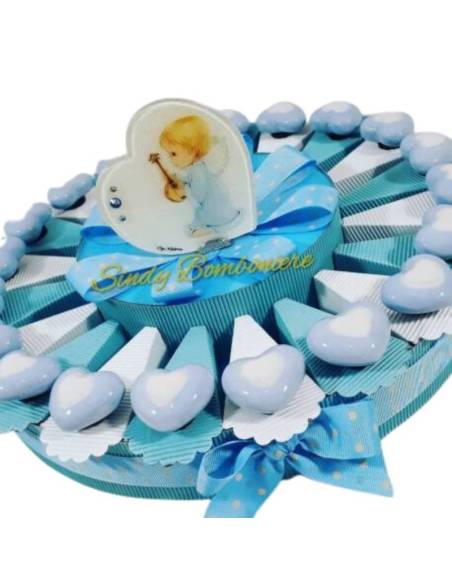 Torta bomboniera cuori con centrale Carlo Pignatelli