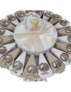 Torta di bomboniere Comunione tag Eucarestia in legno