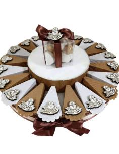 Torta bomboniere Comunione calici in legno