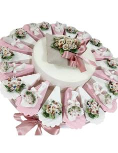 Torta bomboniera fiori capodimonte in offerta spedizione inclusa