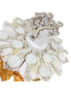 Torta bomboniera chiavi calice bianco in rilievo