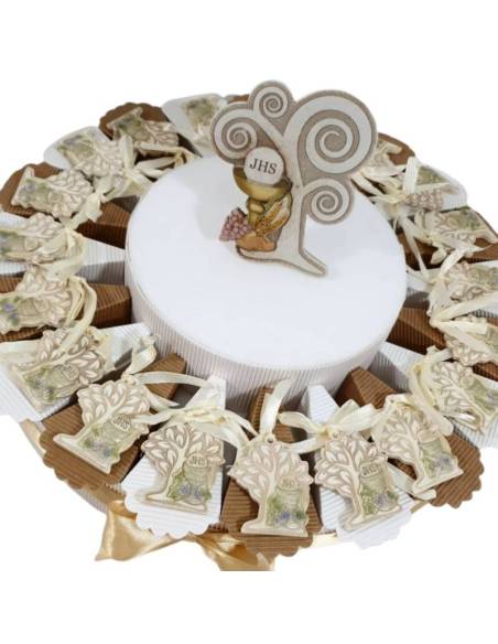 Per la Comunione torta bomboniera Albero della Vita, delicata ed originale