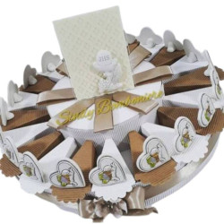 Torta per Prima Comunione con cuori e calice,centrale Carlo Pignatelli