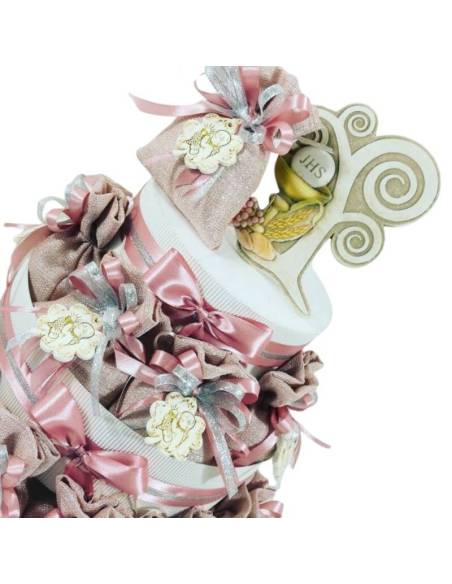 Torta bomboniere portasacchetti quadrifoglio ciondolo albero