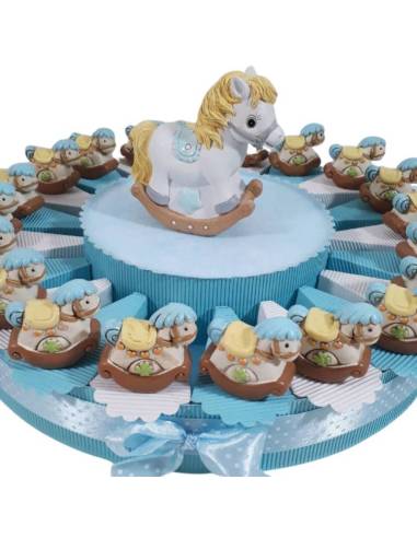 Torta portabomboniere Battesimo bimbo cavalluccio a dondolo (ULTIMA TORTA)