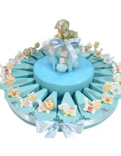 Torta bomboniere nascita battesimo animaletti del prato