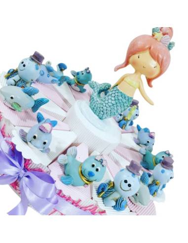 TORTA BOMBONIERE animaletti marini bimba battesimo nascita